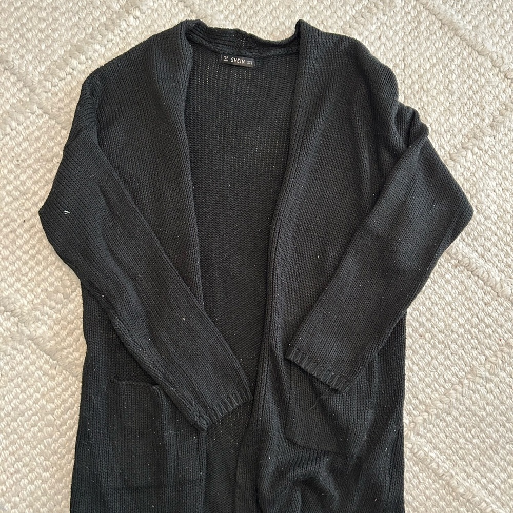 SHEIN Women's Black Cardigan Sweater
